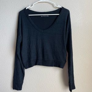 Abercrombie & fitch navy crop knit sweater